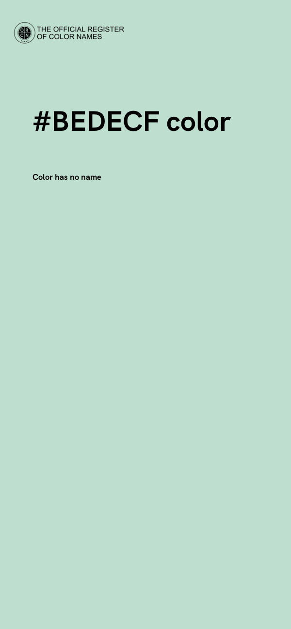 #BEDECF color image