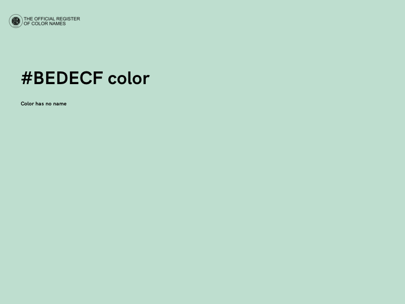 #BEDECF color image