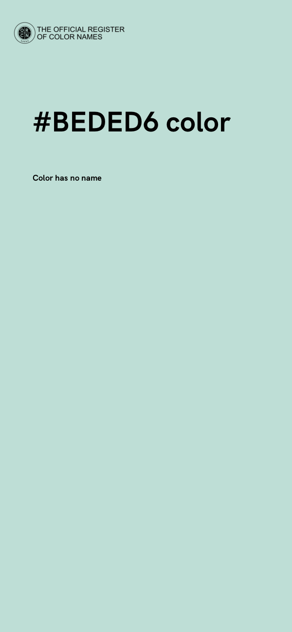 #BEDED6 color image