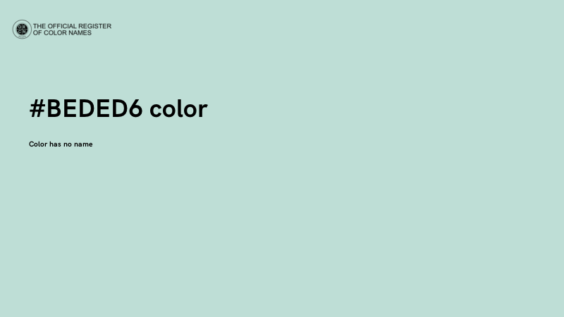#BEDED6 color image