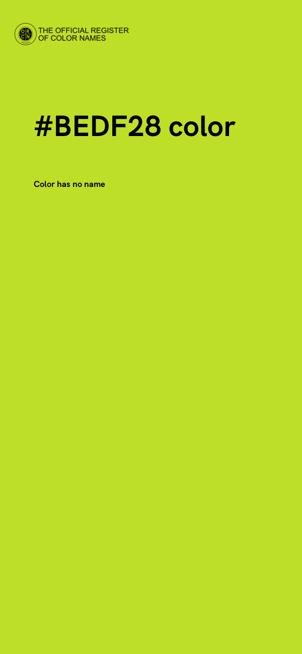 #BEDF28 color image