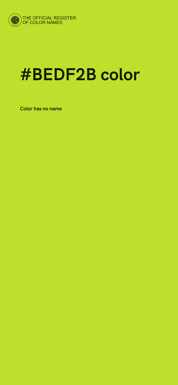#BEDF2B color image