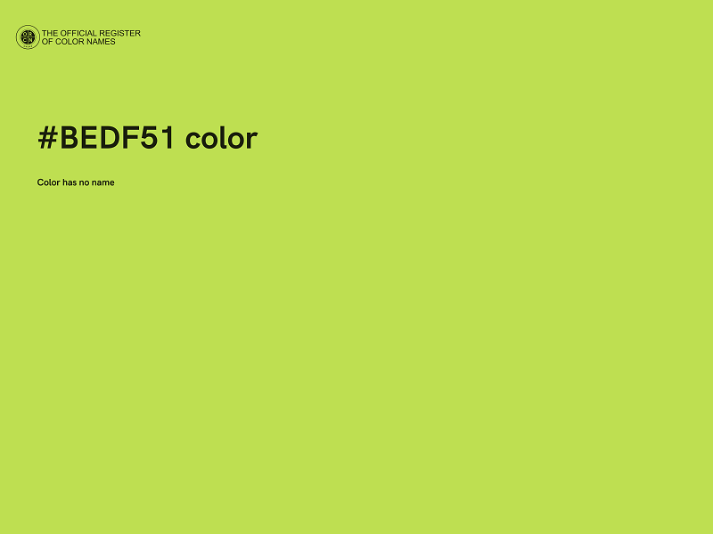 #BEDF51 color image