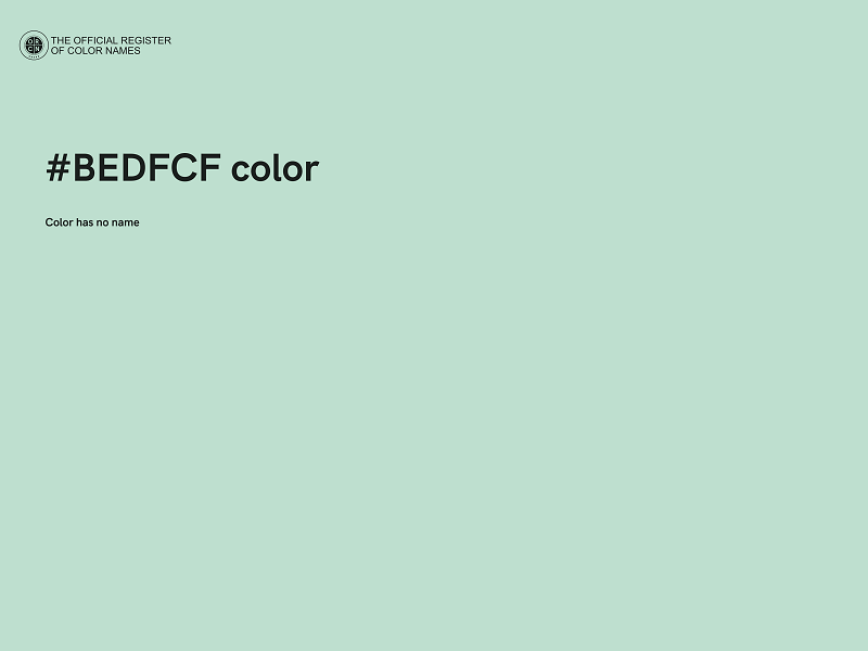 #BEDFCF color image