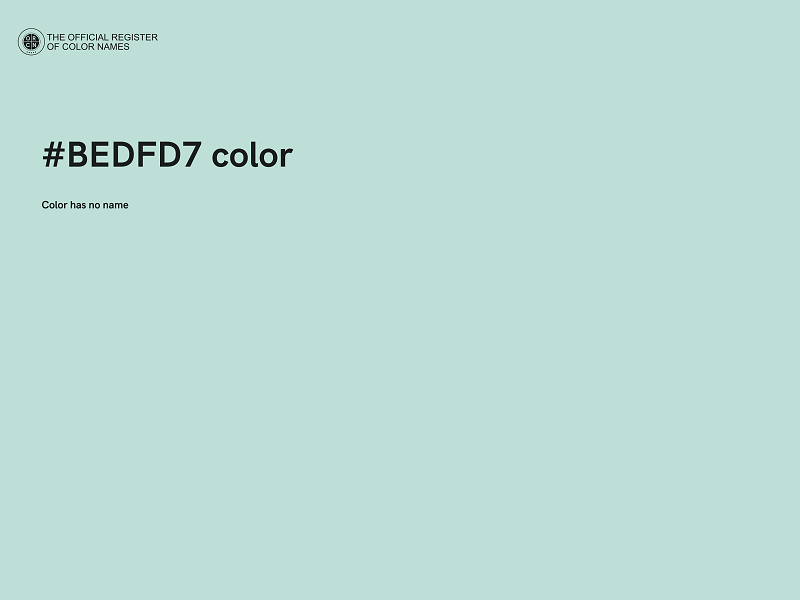 #BEDFD7 color image