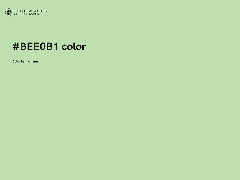 #BEE0B1 color image