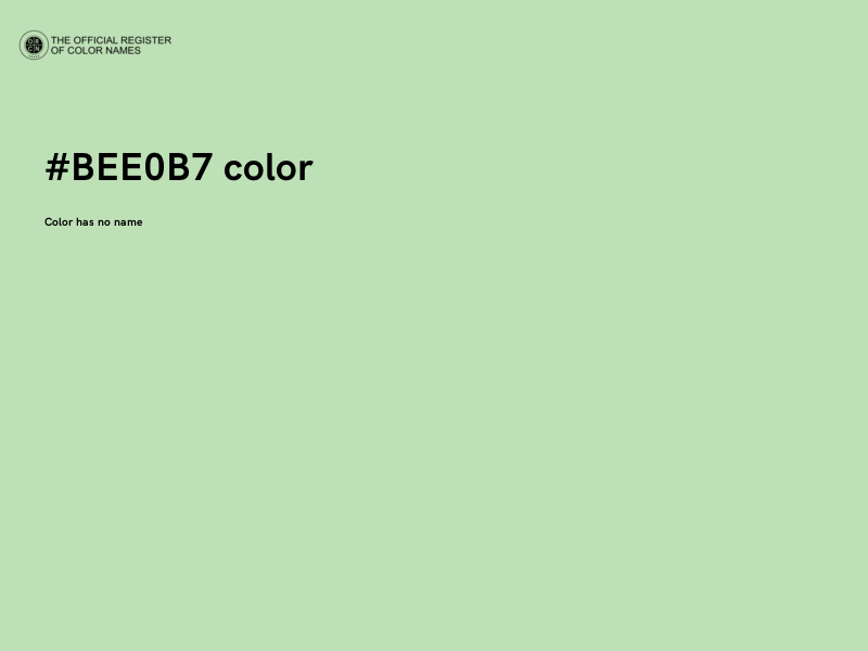 #BEE0B7 color image