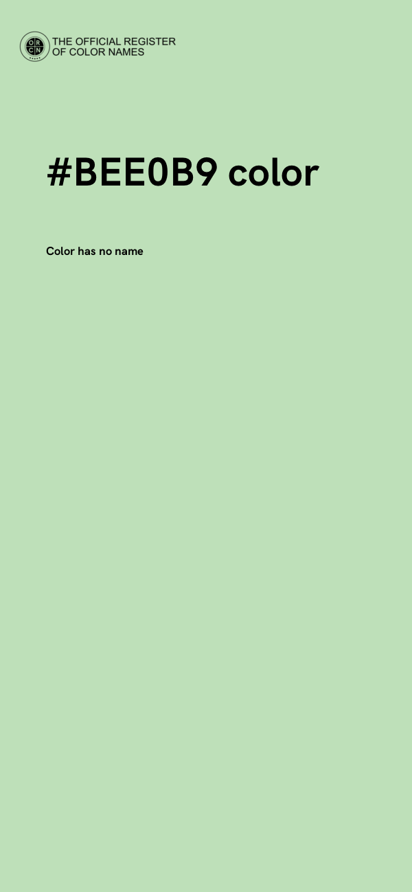 #BEE0B9 color image
