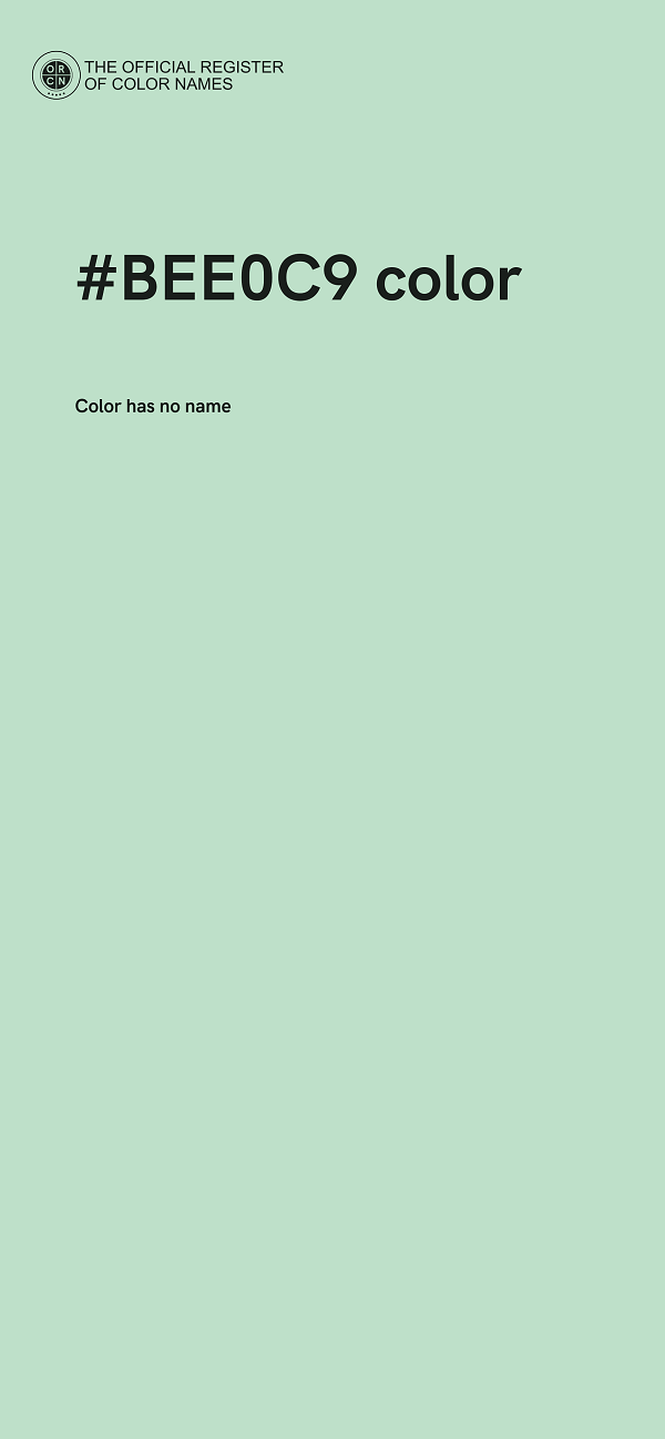 #BEE0C9 color image