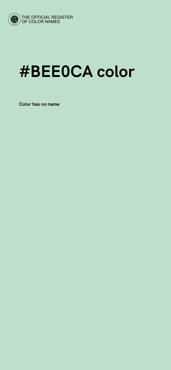 #BEE0CA color image