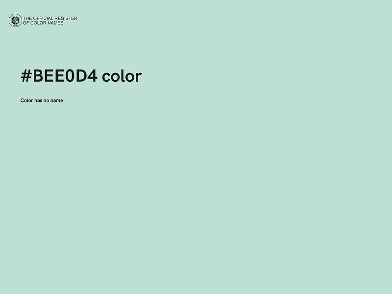 #BEE0D4 color image