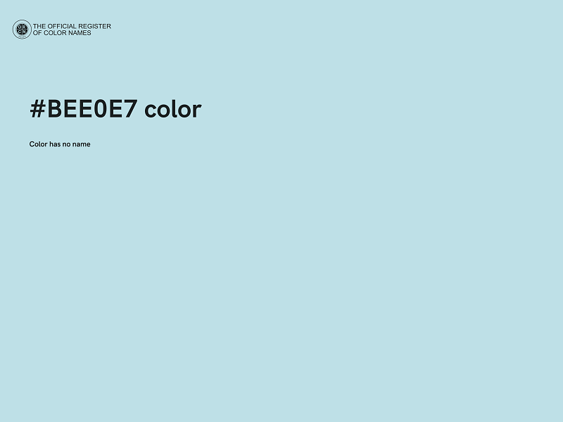 #BEE0E7 color image