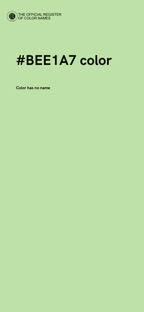 #BEE1A7 color image