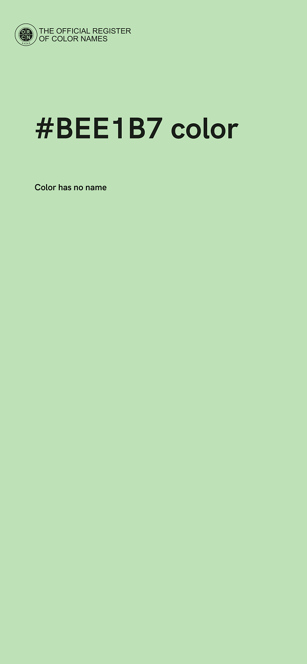 #BEE1B7 color image