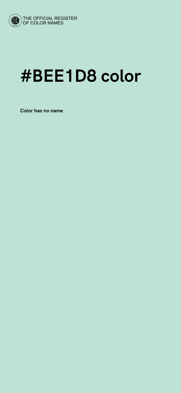 #BEE1D8 color image