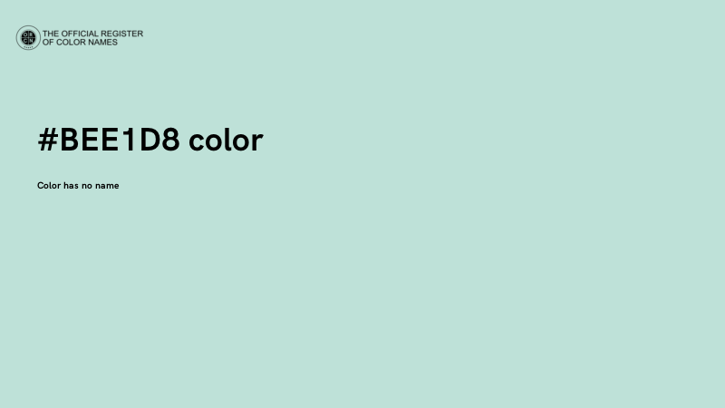#BEE1D8 color image