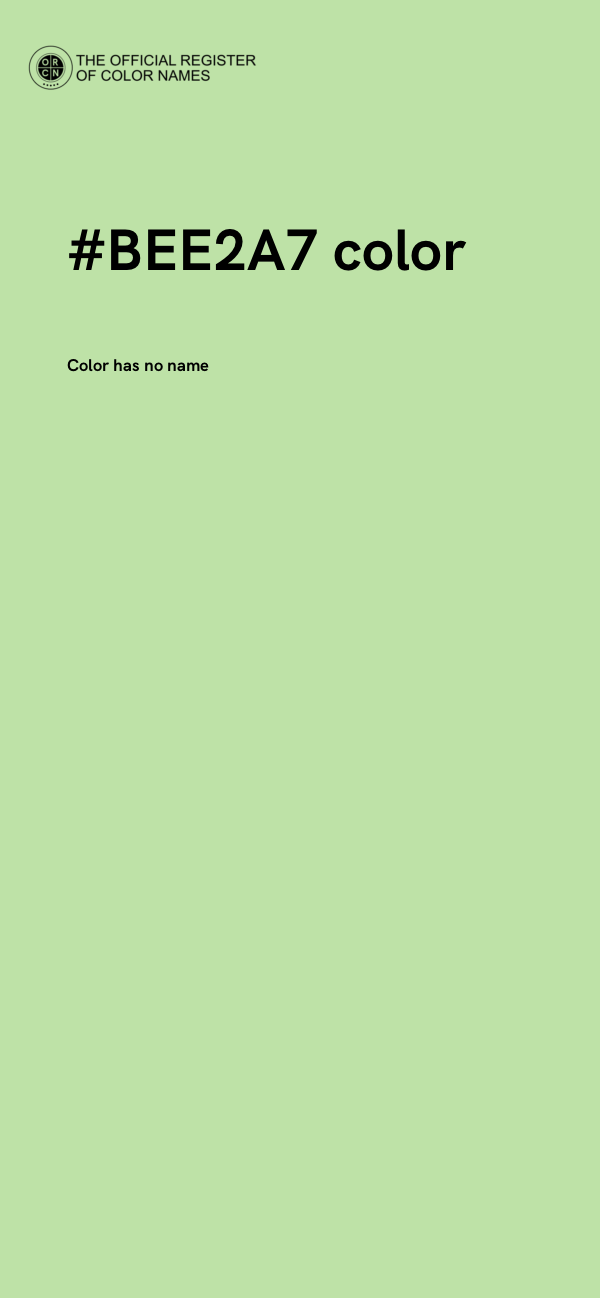 #BEE2A7 color image
