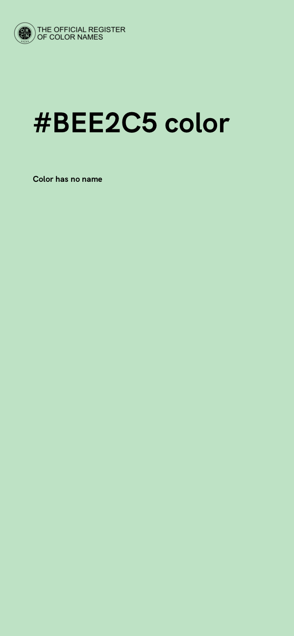 #BEE2C5 color image