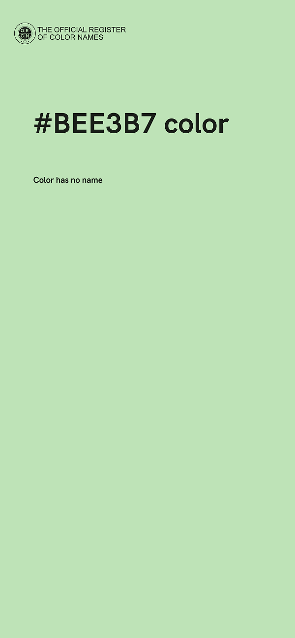 #BEE3B7 color image