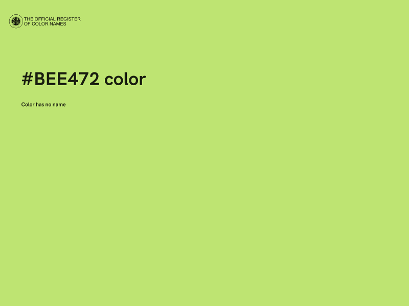 #BEE472 color image