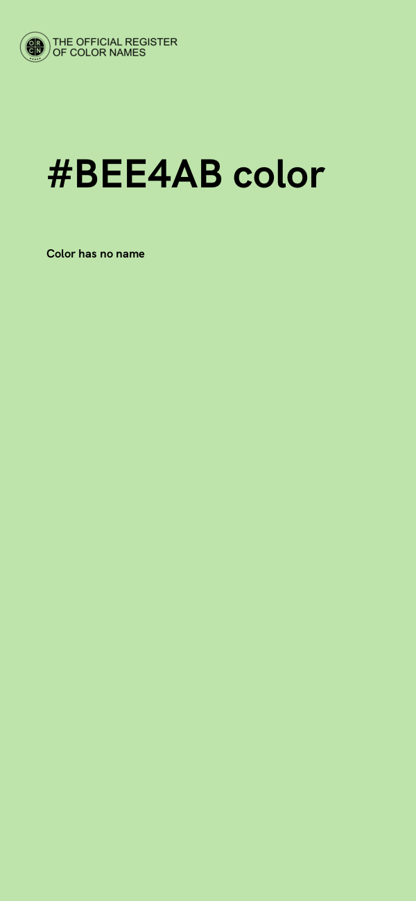 #BEE4AB color image