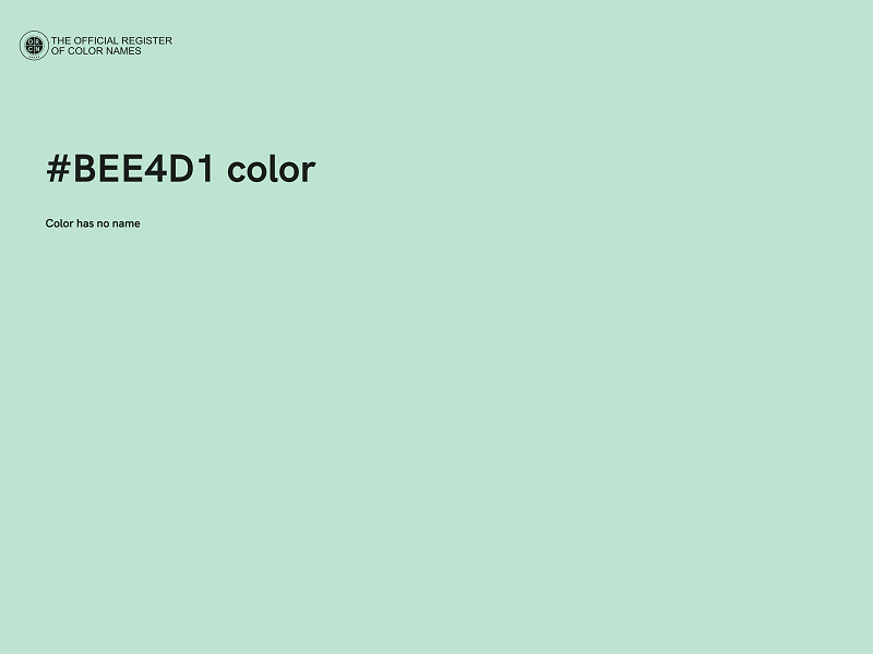 #BEE4D1 color image