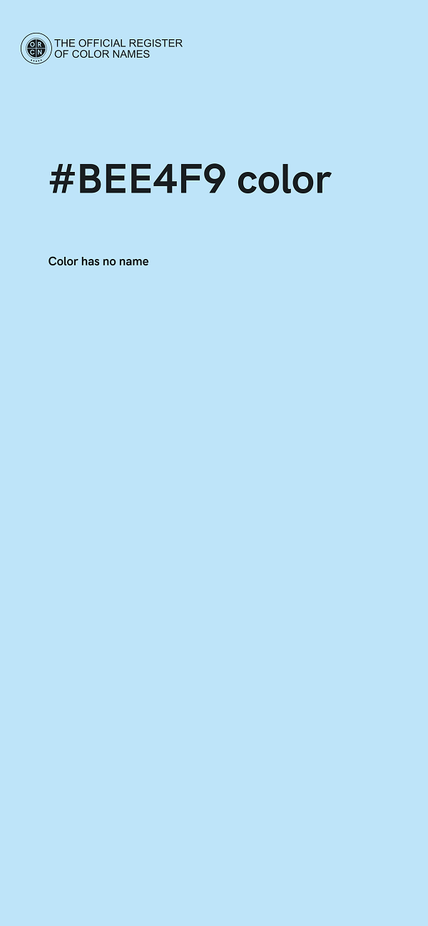 #BEE4F9 color image
