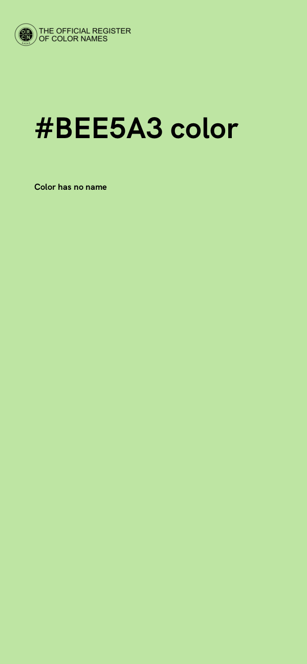 #BEE5A3 color image