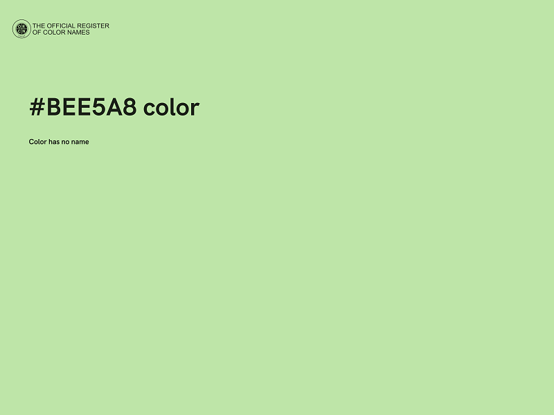 #BEE5A8 color image