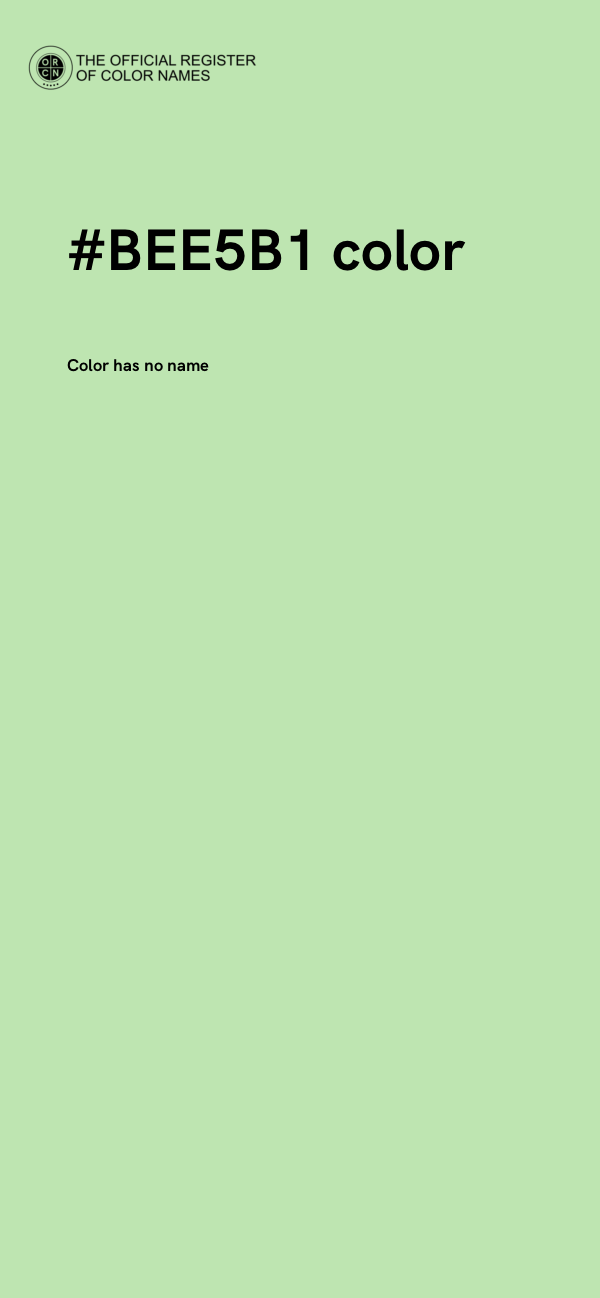 #BEE5B1 color image
