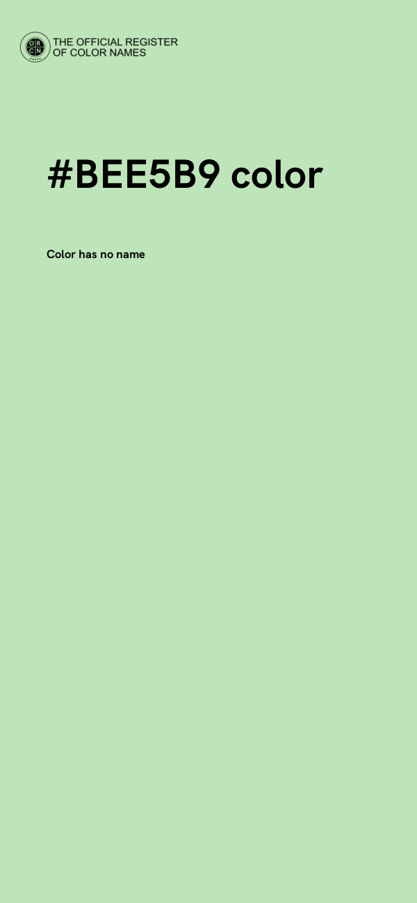 #BEE5B9 color image