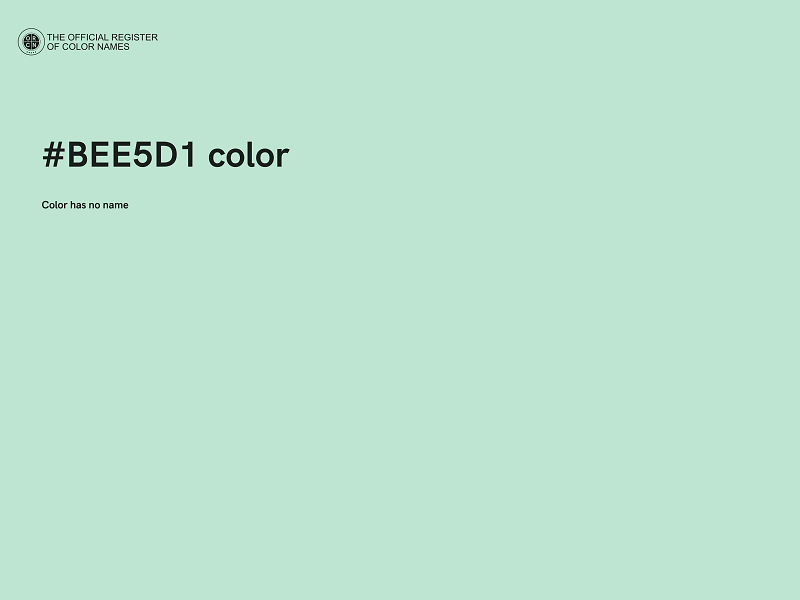 #BEE5D1 color image