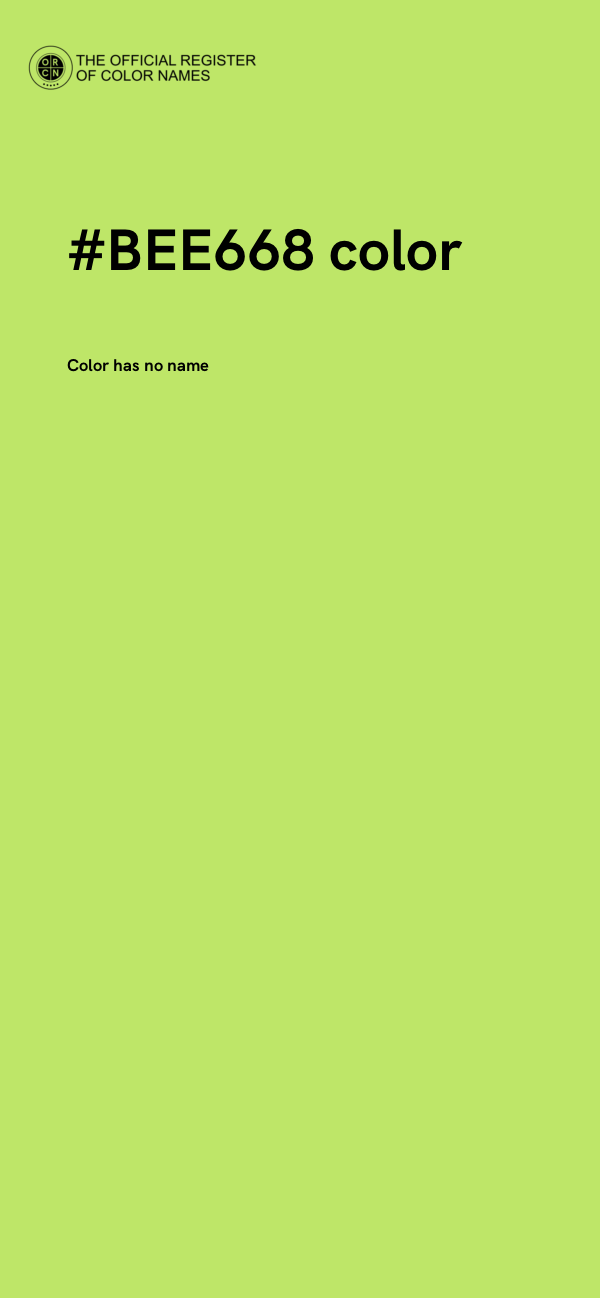 #BEE668 color image