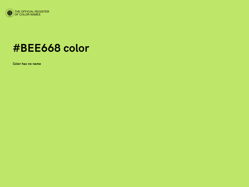 #BEE668 color image