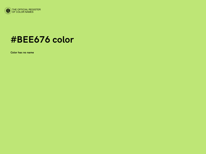 #BEE676 color image