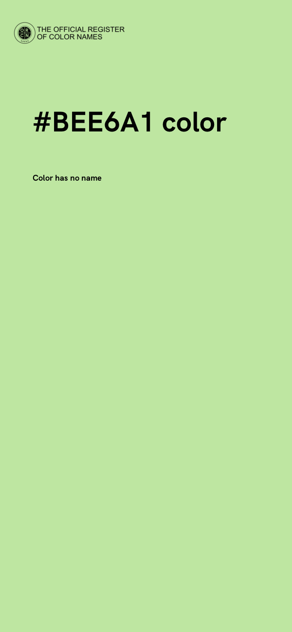 #BEE6A1 color image