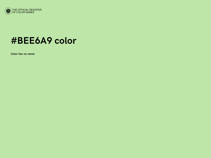 #BEE6A9 color image