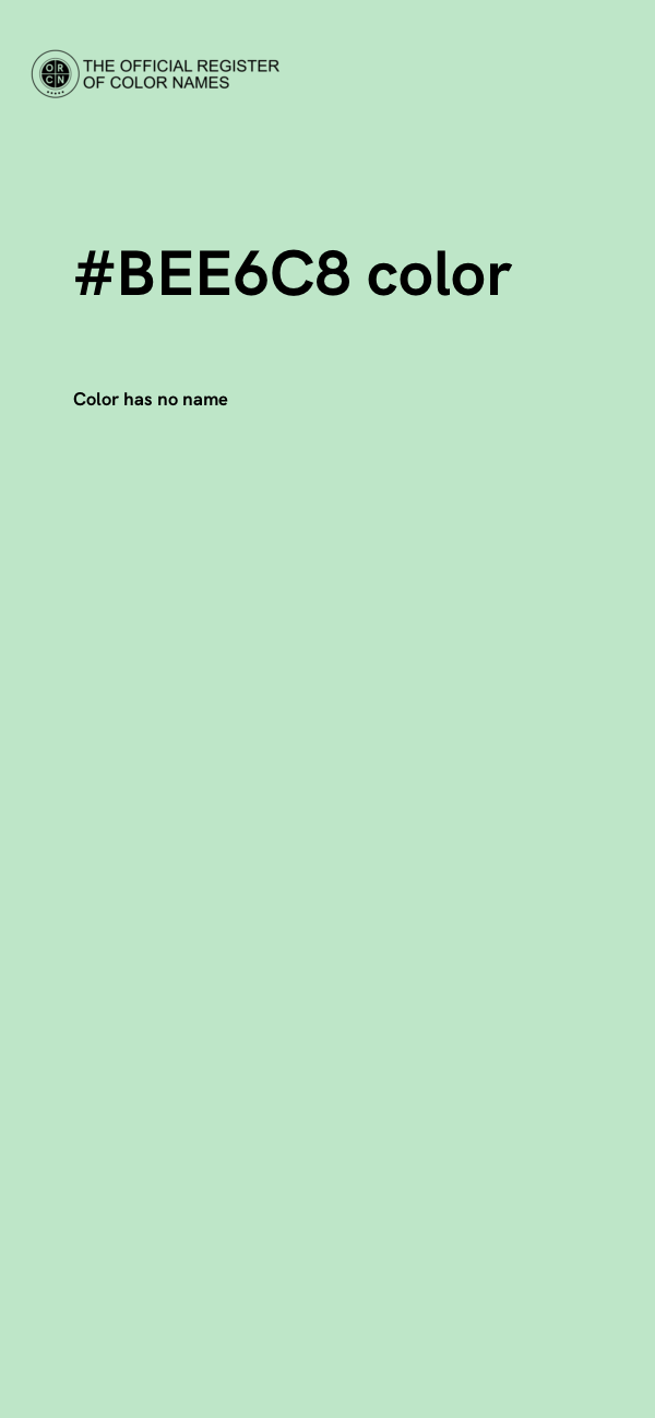 #BEE6C8 color image