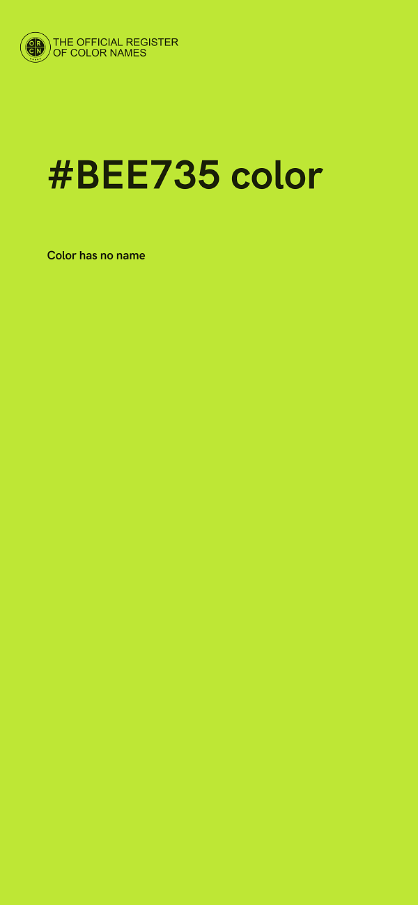 #BEE735 color image
