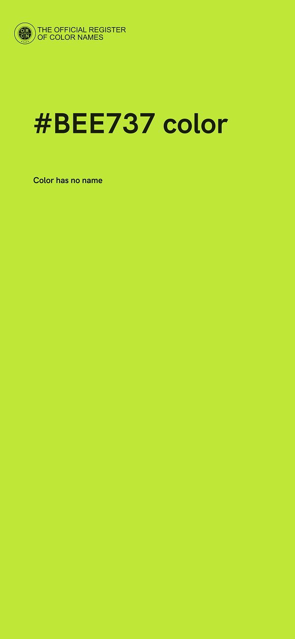 #BEE737 color image
