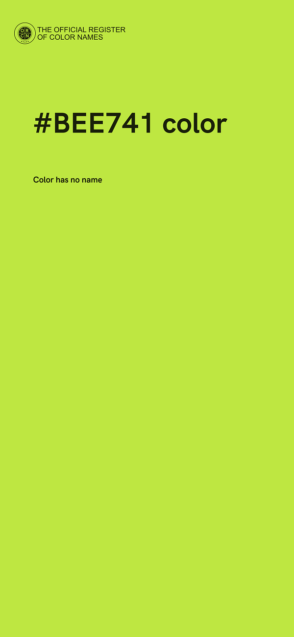 #BEE741 color image