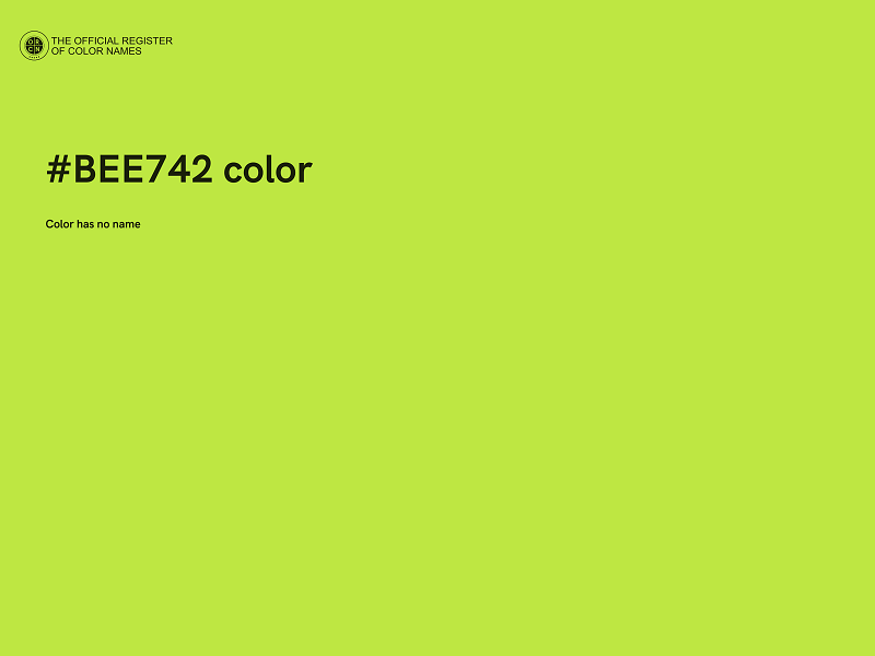 #BEE742 color image