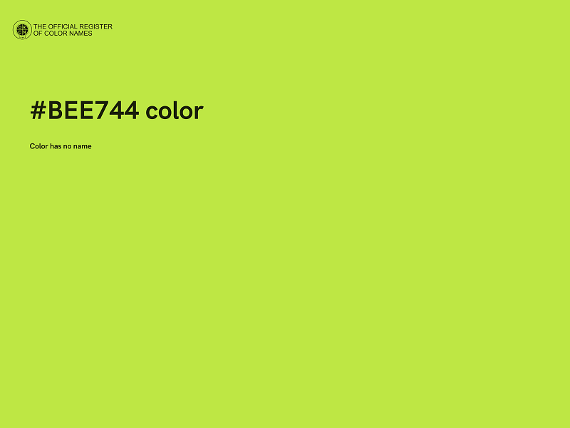 #BEE744 color image