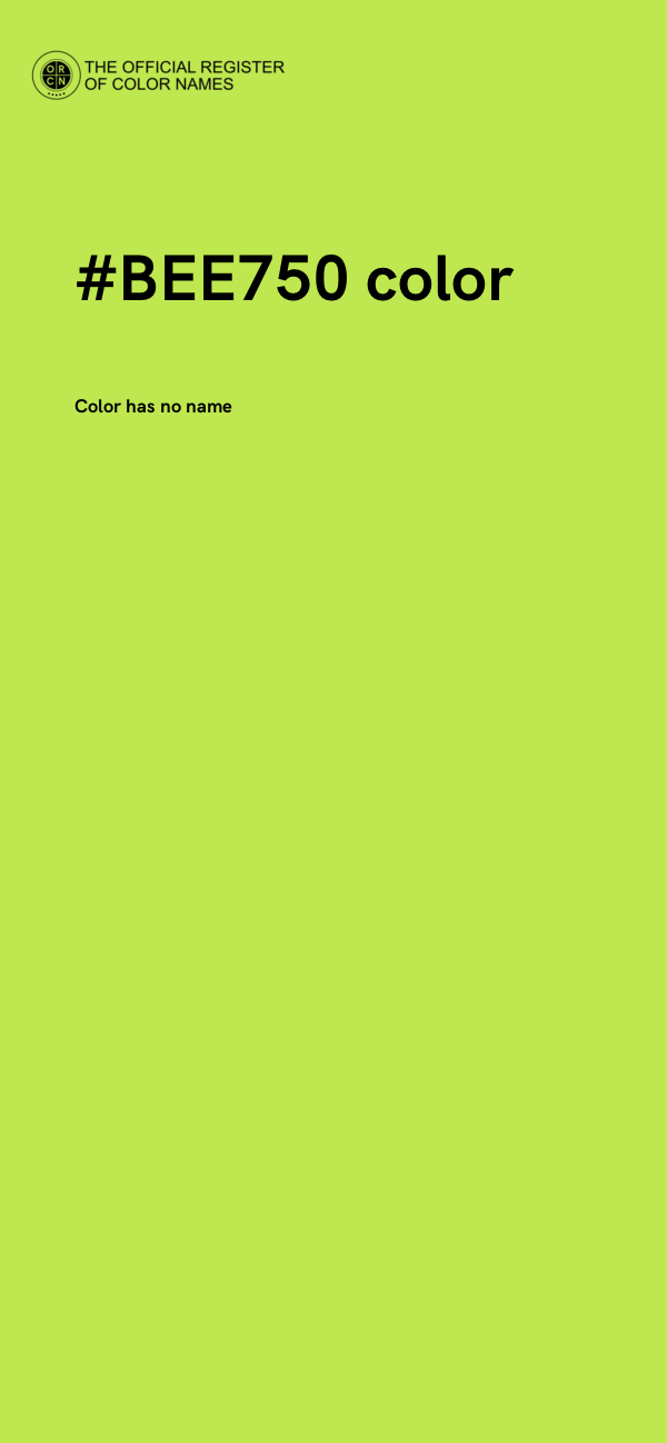 #BEE750 color image