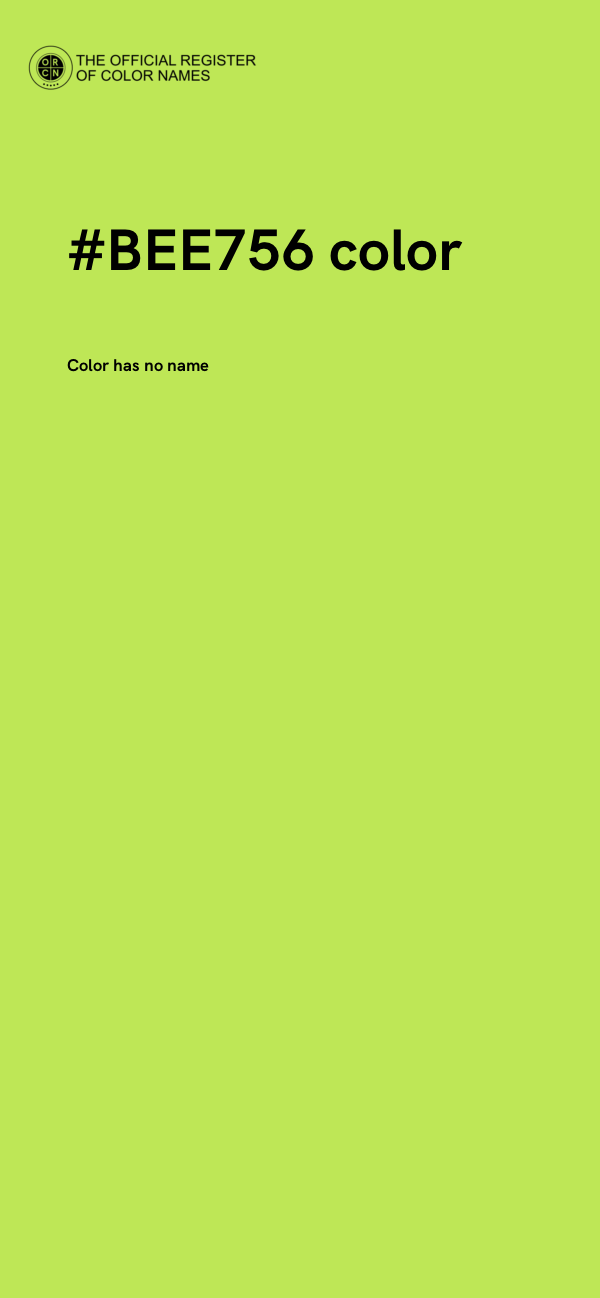 #BEE756 color image