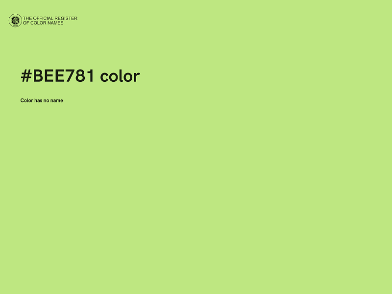 #BEE781 color image