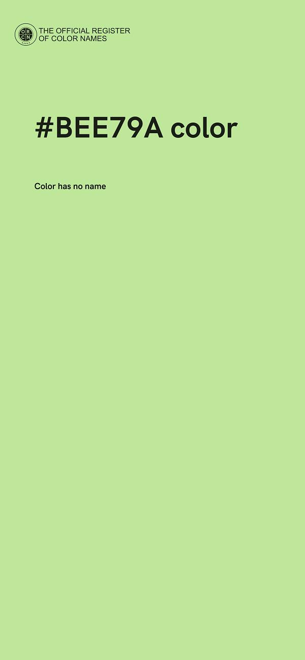 #BEE79A color image