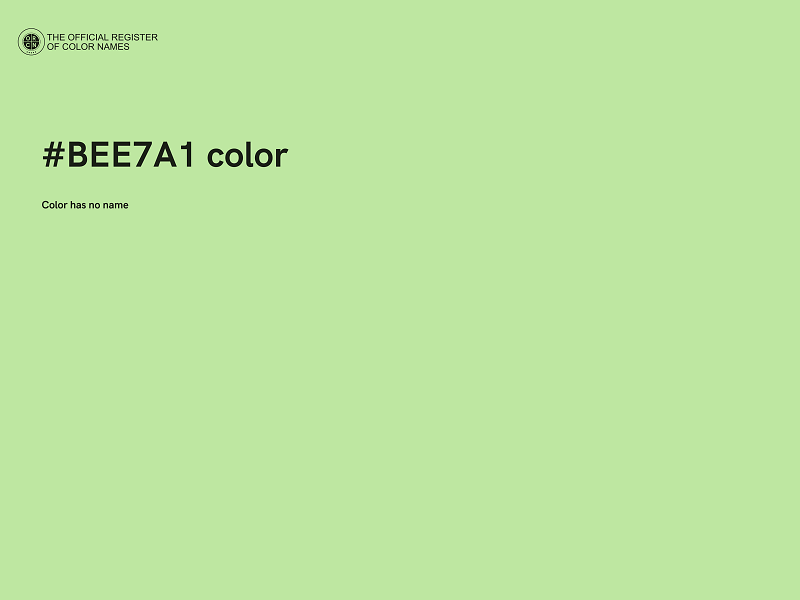 #BEE7A1 color image