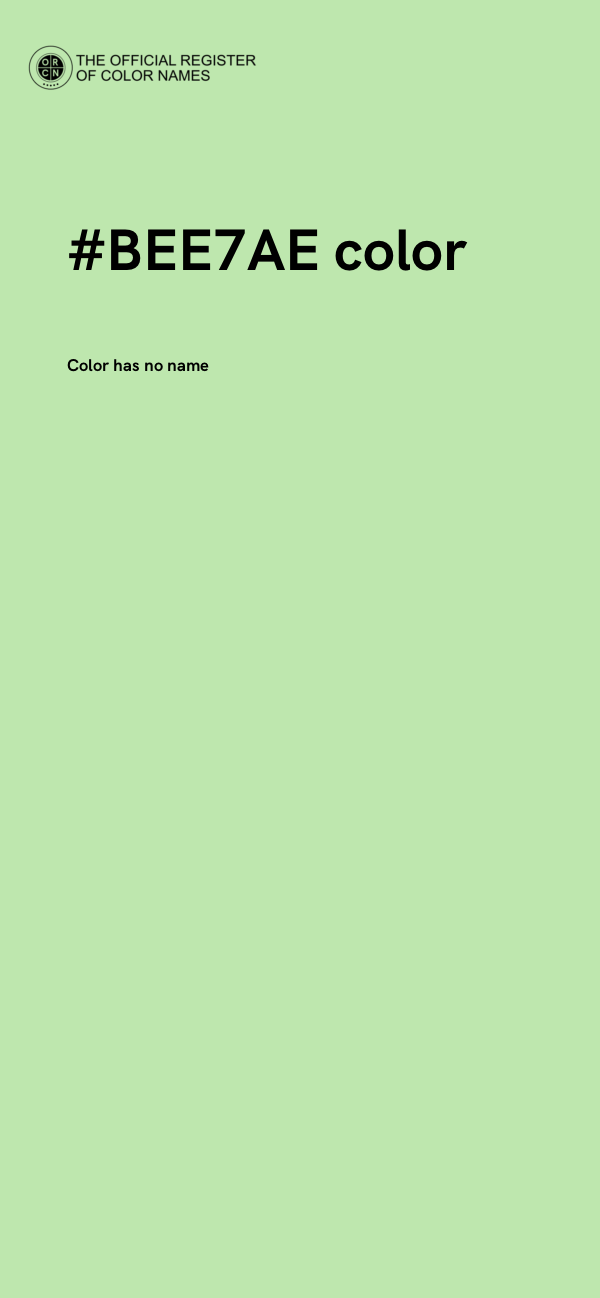 #BEE7AE color image