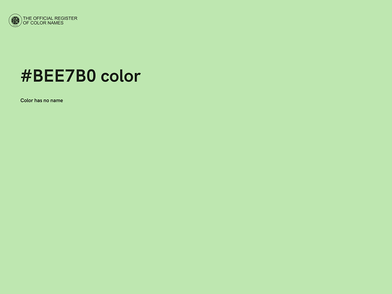 #BEE7B0 color image